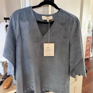 Anna Cate Elegant Slate Blouse
